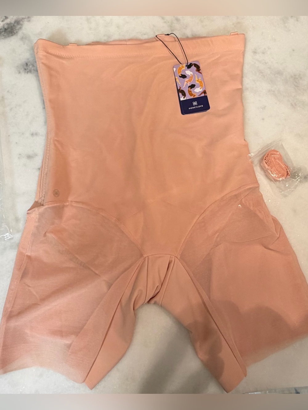 Honeylove High-Waist Shaping Shorts in blush
